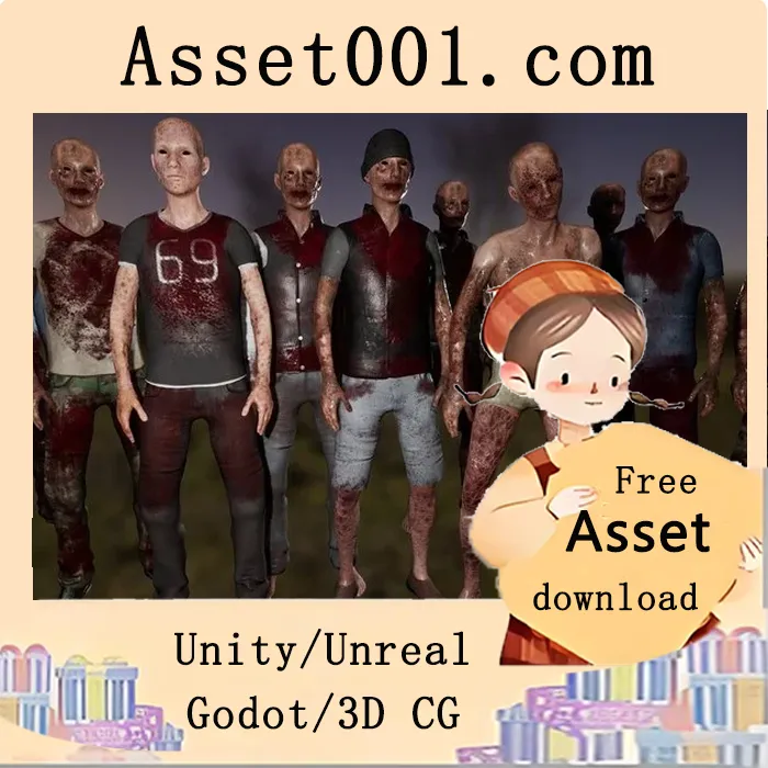 僵尸角色模块化资产详解：支持多类型游戏的高性能角色资源|Zombie_03