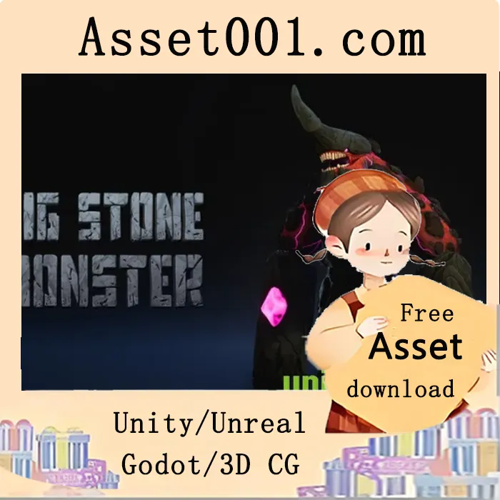 石像怪兽风格模型及苔藓材质设置教程|Big Stone Monster v4.27+