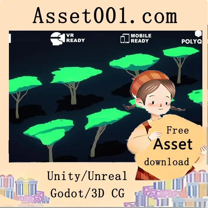 Unity资产包：高品質模組化低多邊形叢林樹木工具套件 v1.0|Stylized Jungle Trees v1.0