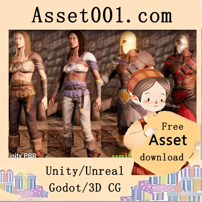 Unity Fantasy RPG 人物PBR包：含详细角色模型与可定制服装服饰|Human Character - Fantasy RPG v4.2