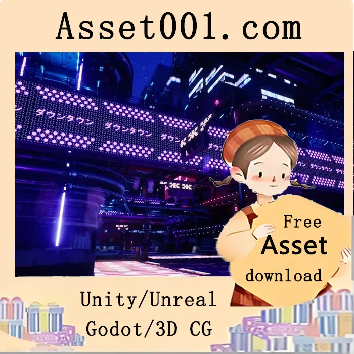 UE4城市建造包：包含96个模型、26个贴图和可动画角色的模块化建筑资源|Cyberpunk Downtown vol 2