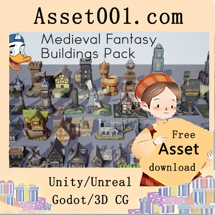 中世纪幻想建筑模型包（34个建筑模型，支持桌面平台）|Medieval Fantasy Buildings Pack v1.0