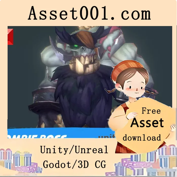 手绘系列僵尸国王：专为移动与VR游戏设计的强力Boss角色|Zombie Boss - Hand Painted Series v1.01