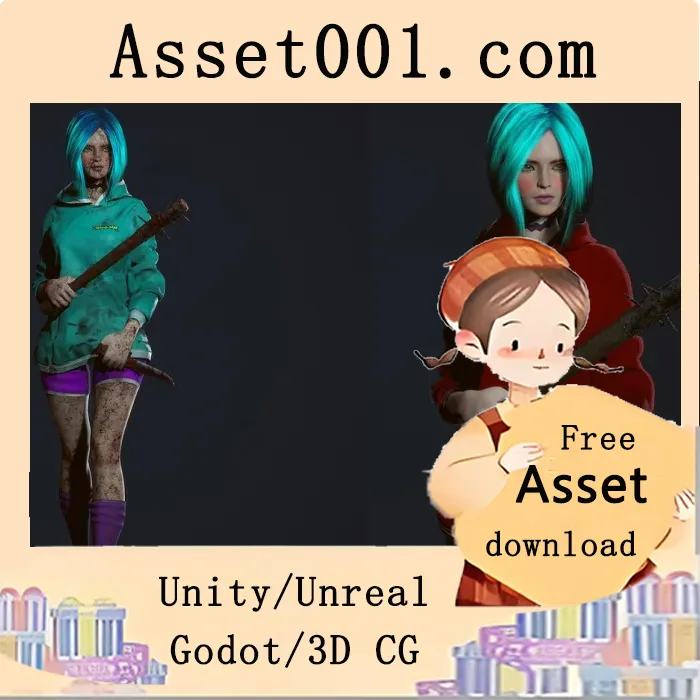 可爱幸存女孩3D模型：支持模块化服装、风动发丝与多种自定义选项|Survivor Girl 3 (Modular) v4.18+