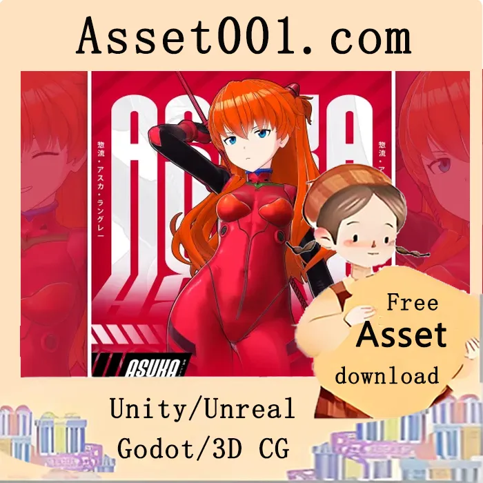 Asuka Langley Model (T Pose + Outfit Variations + VRM Files)