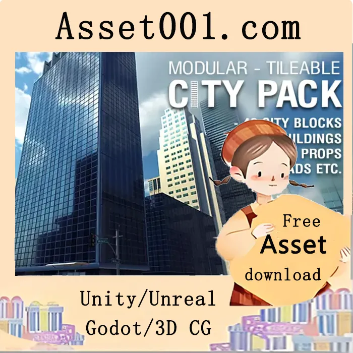 模块化城市包：37栋建筑、22个道具及48个可拼接建筑块，支持移动端与VR设备|City Pack - Modular and Tileable v1.2