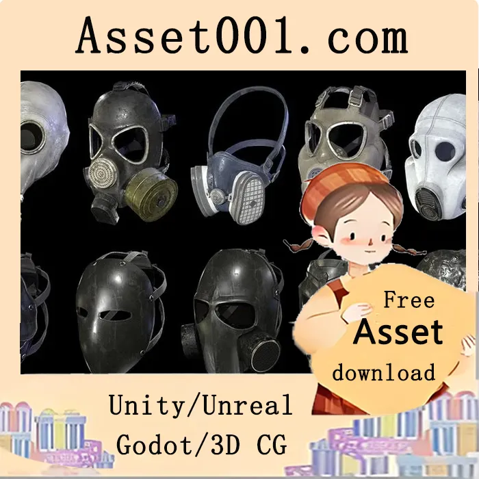 战术面具素材包：10款适用于FPS和后末日游戏的高清面具资源|Tactical Masks
