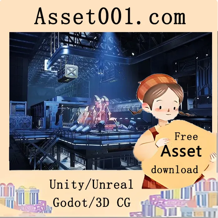 科幻机器人工厂场景，包含275个独特网格模型，适合游戏项目使用|Sci-Fi Robot Factory Environment