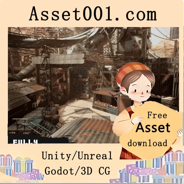 末日沙漠小镇资产包：含可骑行自行车、室内场景、科技工具及模块化城市构建|Post Apocalyptic Town (Town, Modular Town, Post Apocalypse, Sci-Fi, Wasteland) v5.0+