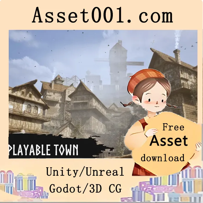 UE5模块化中世纪城镇场景包：含建筑、特效与植被的高质量环境资源|Modular Medieval Town (Medieval Town, Medieval Village, Fantasy Town, Kingdom) v5.1+