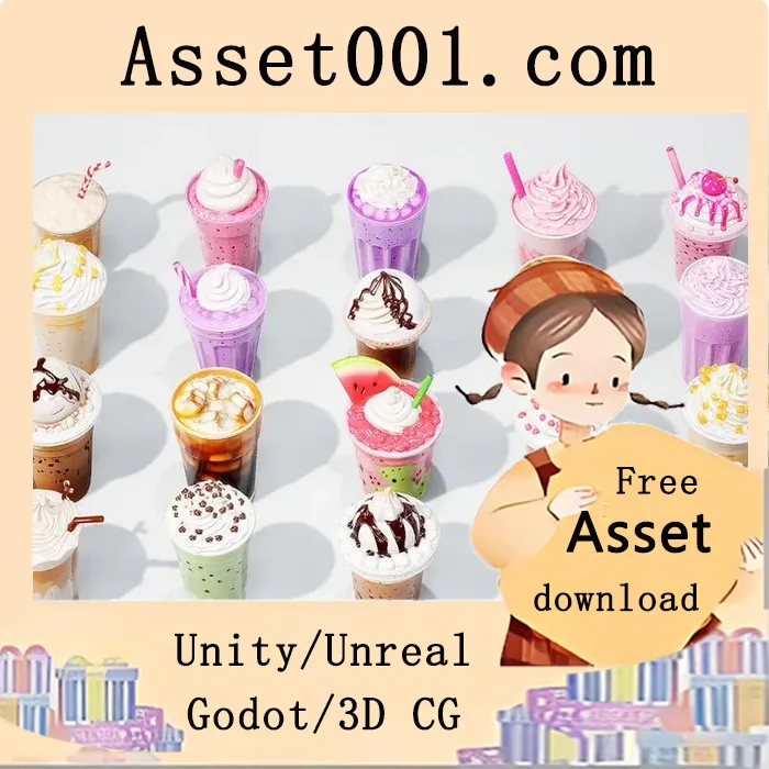 Unity/Unreal场景模型与PBR材质资源说明|Drink Beverage Coffee v5.5