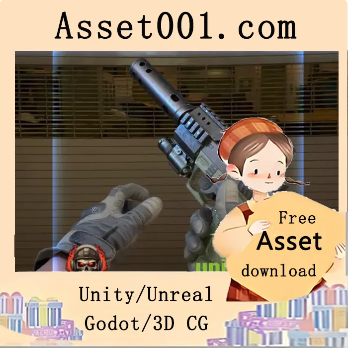 FPS游戏用的单发手枪资源包（含手部模型与皮肤）|FPS Pistol (Single) v4.26+