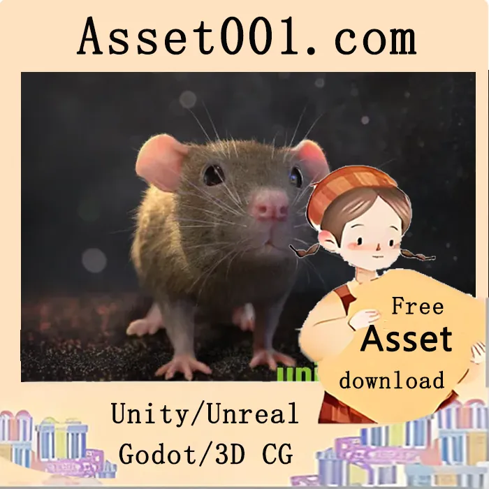 4K真实鼠标模型，支持骨骼绑定与动画，可作游戏NPC或主角使用|Mouse v4.27+