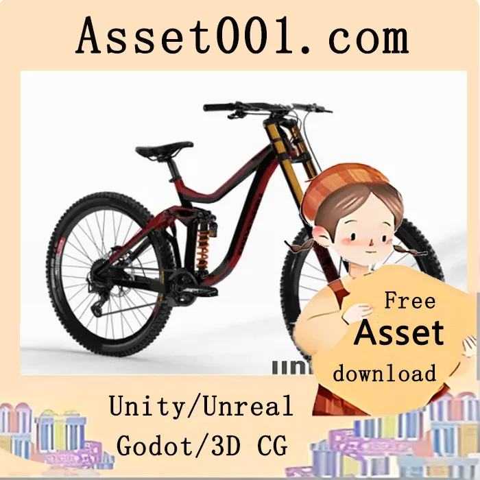 支持动态悬挂和特技系统的高细节山地自行车（Downhill MTB）|Downhill BIke (MTB) v4.27+