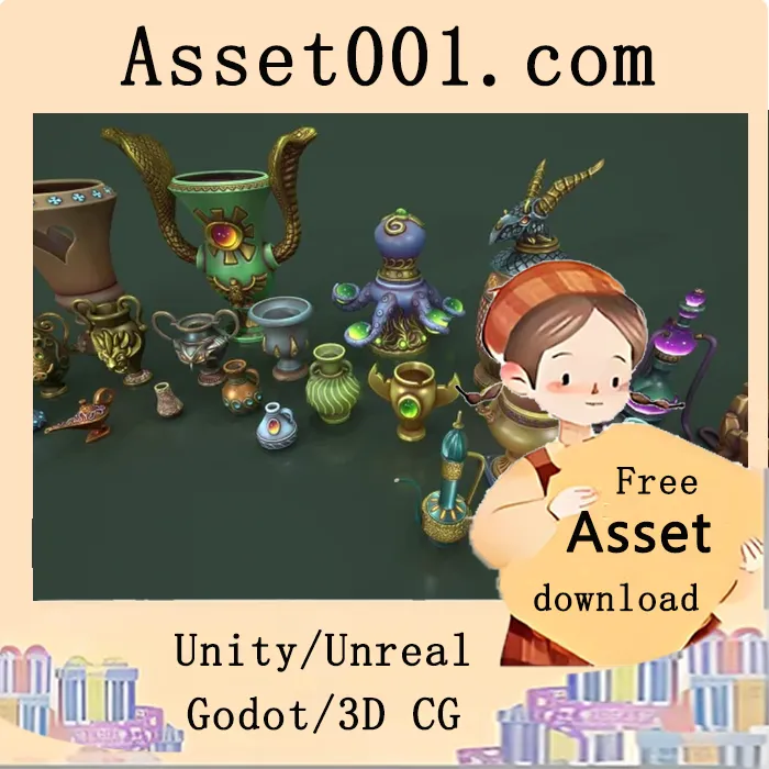 奇幻风格道具资源包：包含24种预设模型与材质的Blender项目文件|Fantasy Props v4.18+