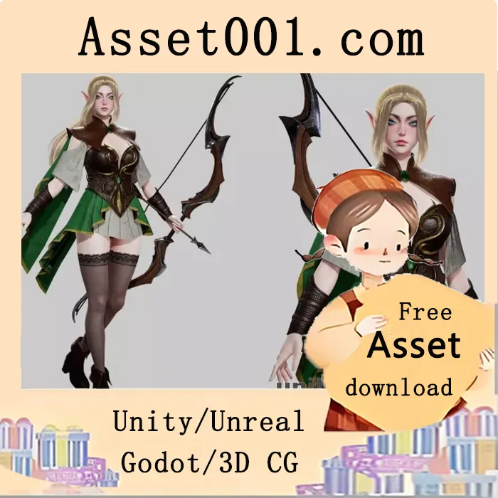 可爱精灵弓箭手3D模型：支持面部捕捉与模块化设计|Modular Elven Archer v1.0