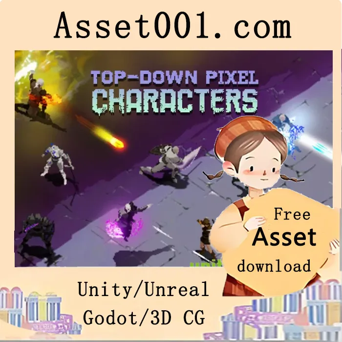 高清2D像素风格俯视角色包：包含9个可动画角色及30+种动作特效|TopDown HD Character pack - Animated 2D Pixel Characters v1.1