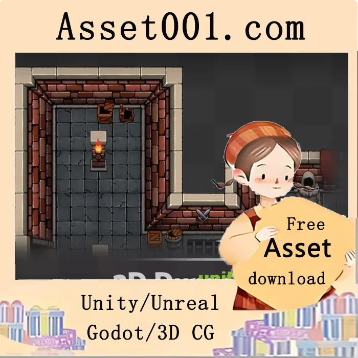 2D地牢瓷砖包：适用于制作俯视类游戏的完整瓷砖资源集|2D Dungeon Tileset v2.1
