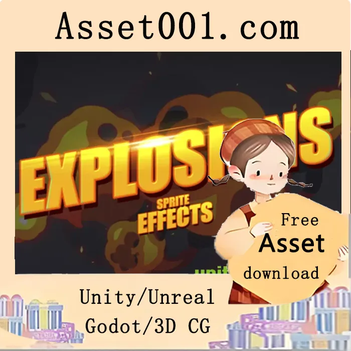 爆炸特效精灵包：包含5种风格的24帧PNG动画序列|Explosions Sprite Effects Pack v1.0