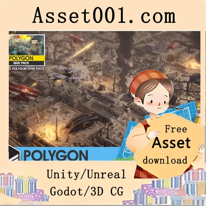 世界大战一（WWI）低多边形3D地图包：新增坦克、飞机、堑壕与角色资产|POLYGON War Map - WWI - Low Poly 3D Art by Synty v1.01