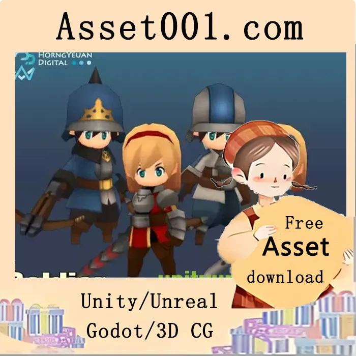 可爱中世纪3D士兵模型包（男女性）|Toon Soldiers (Male + Female) v1.0