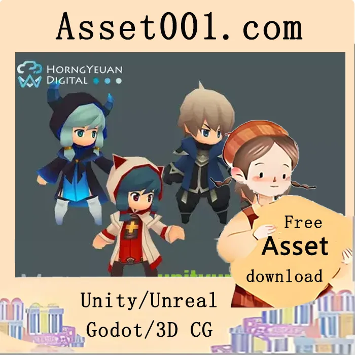 可爱中世纪法师3D模型包（男女性）|Toon Mages (Male + Female) v1.0