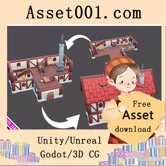 Unity中使用的中世纪房屋与道具模块化包（Cute系列）|Modular Medieval Houses and Props Pack Cute Series v1.0