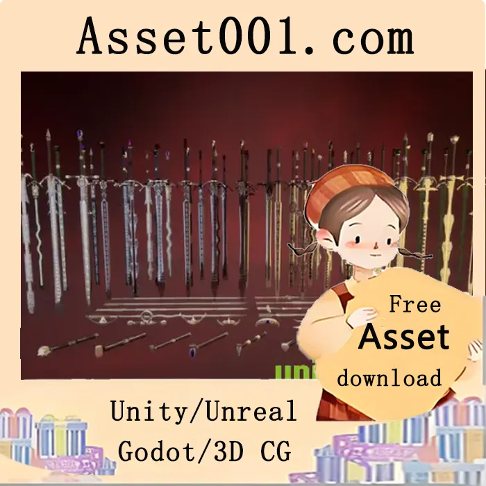 支持Nanite的模块化双持剑套件：48个模型与45种材质创造万亿种变体|A Krojyn Kit - Modular Two Handed Swords v5.0+