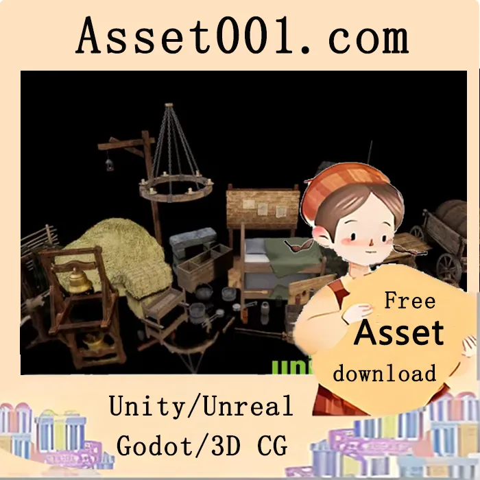 Nanite中古村庄场景套装：64个高质量道具资产|[Nanite] Medieval Village Kit - Village Props v5.0+