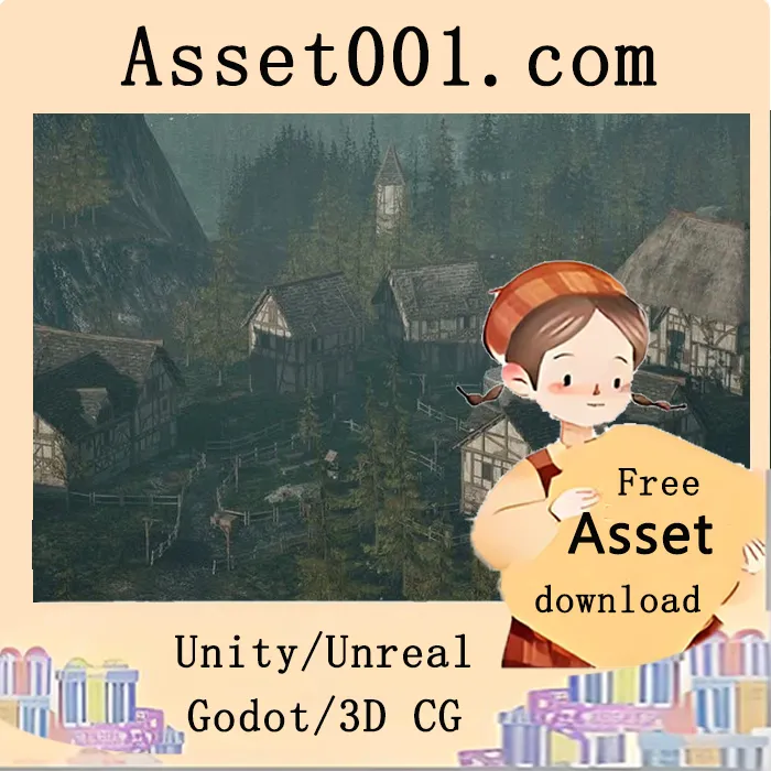 奇幻神秘村庄环境包，包含75个独特模型，优化适用于游戏项目|Fantasy Mystic Village Environment ( Fantasy Fantasy Village Fantasy Mystic 3D ) 5.5