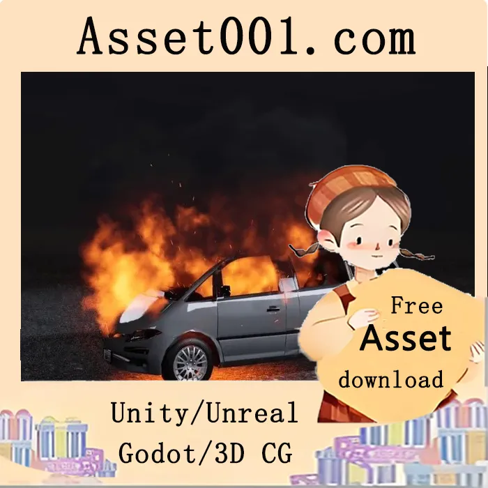 Unity/Unreal引擎中10个车辆火灾效果（含BP封装与材质实例控制）|Car Fire FX VDB