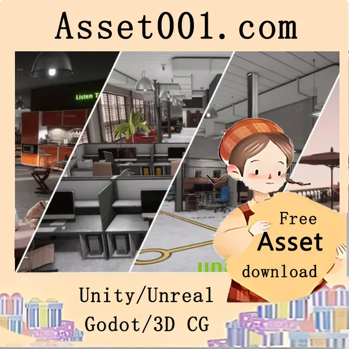 800平方米现代化办公环境模型：高精度网格与4K材质全面呈现|Big Office v4.19+