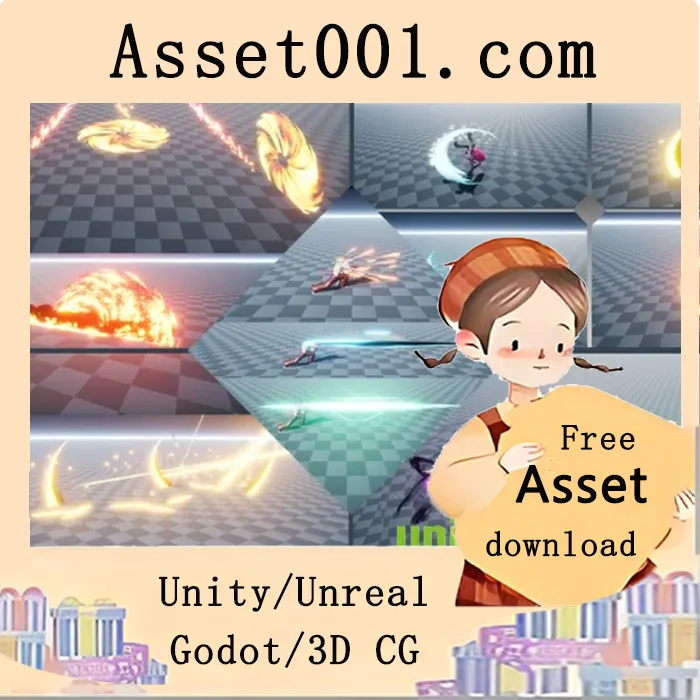 Unity Niagara 高质量魔法斩击特效完整包|Niagara Magical Slashes v4.25+