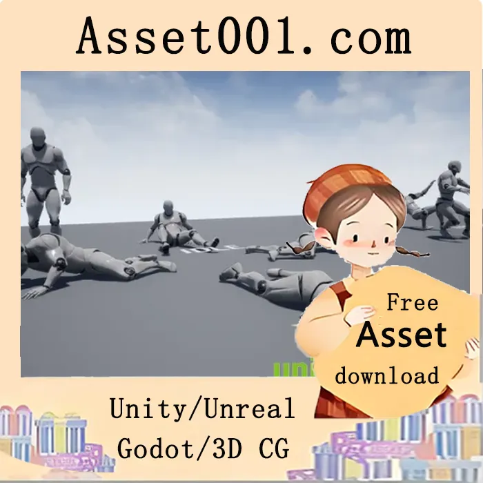 Unreal引擎Epic Skeleton多方向倒地与起身动画包|Knocked Down Animation Pack v4.15+