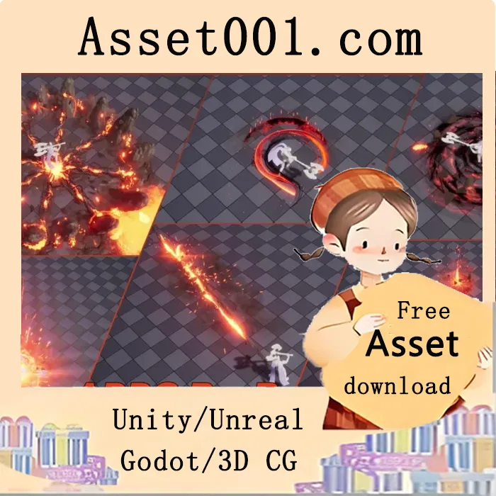 ARPG游戏特效资源包：包含9种独特技能、25种特效及完整演示地图|ARPG VFX - Barbarian/Warrior v5.1+