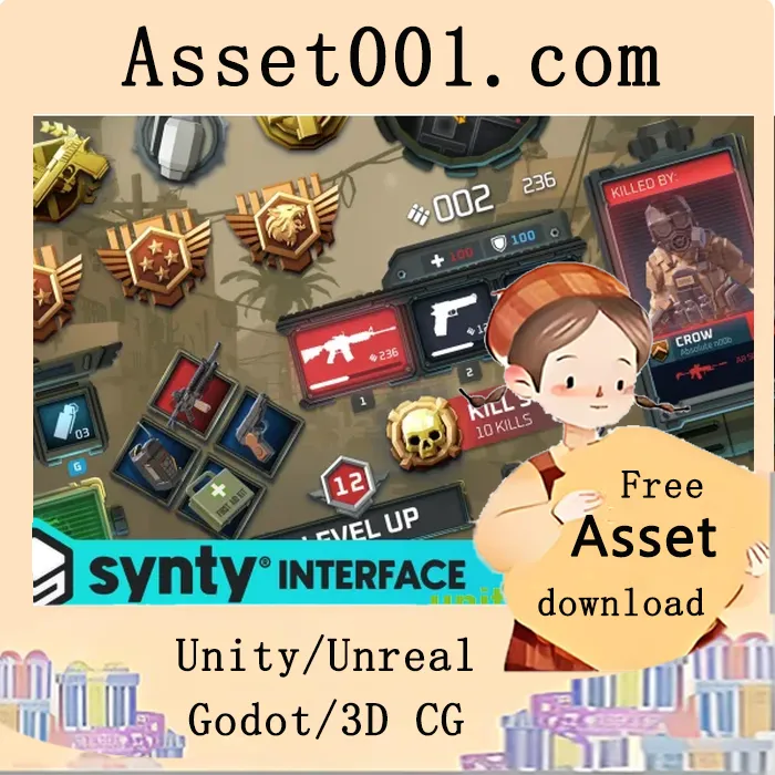 Synty® Studios 推出军事战斗HUD插件：200+预制组件与1500+图标，打造流畅响应的战斗界面|Military Combat HUD - Synty INTERFACE - GUI v1.0.0