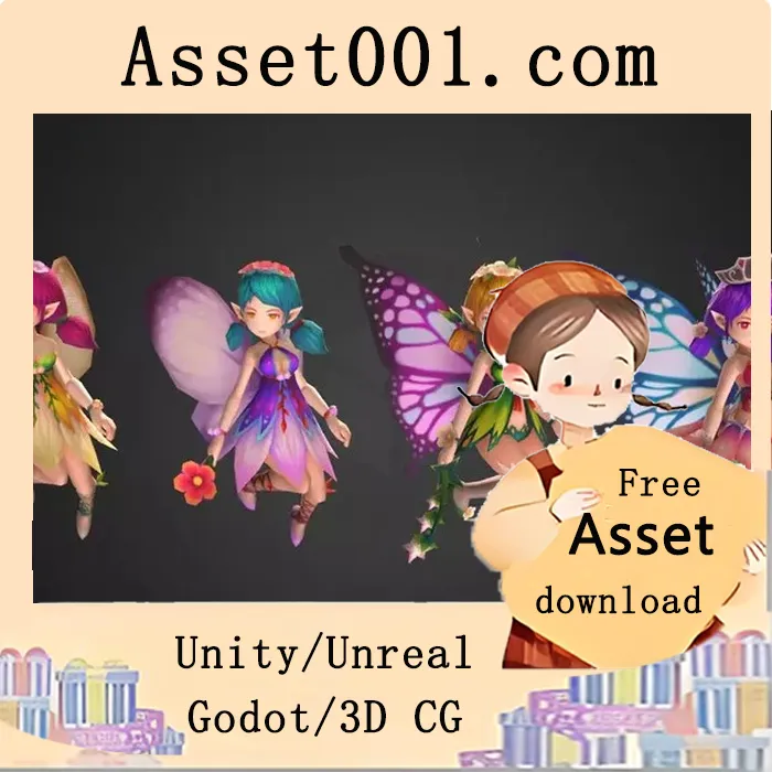 FairyA v1.0 四角色十一动画低多边形角色资产包|FairyA v1.0