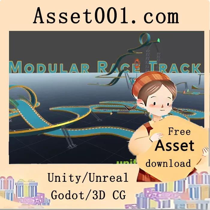 低多边形模块化赛道系统：150+赛道组件轻松构建高性能赛道|Low Poly Modular Race Track v1.2