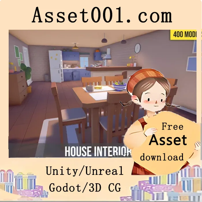 400个低多边形室内预制件包，含演示场景|Low Poly Cartoon House Interiors v1.43 (03 Dec 2024)