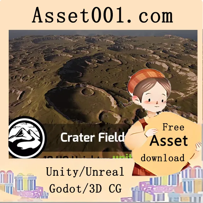 Unity地形贴图印章包：10款高质量陨石坑图案打造独特地貌|Crater Field - Stamp Pack v1.0
