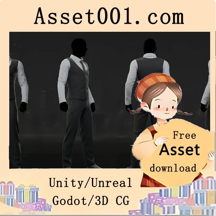 低多边形经典西装模型素材|Cloth male classic suit 4.27+