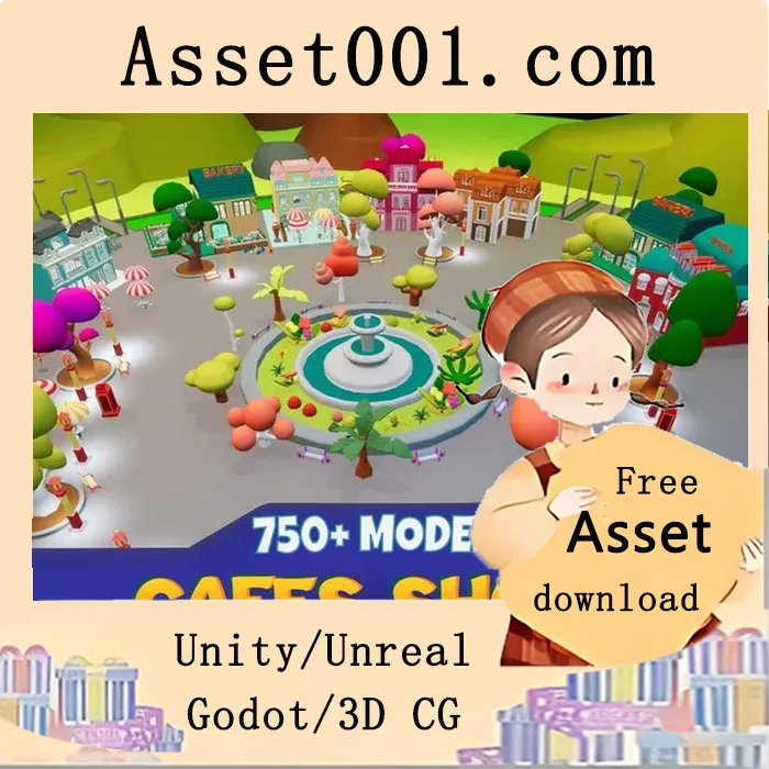 繁华都市场景包：含288个模块建筑、49家咖啡馆及丰富商业与自然元素|Cafes & Shops City 4.27+