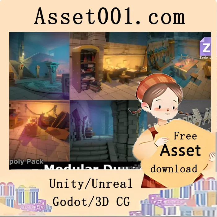 低多边形包：模块化中世纪奇幻地牢建模资源|Lowpoly Pack : Modular Dungeons v1.5