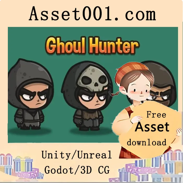 Ghoul Hunter系列Chibi角色矢量素材：打造暗黑幻想游戏的完美角色基础|Ghoul Hunter Chibi Character Sprites