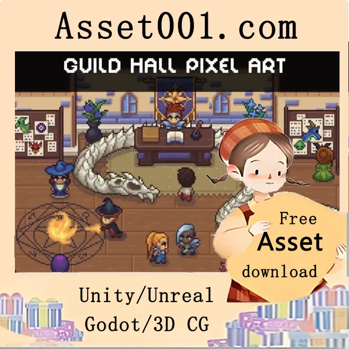 Top-Down Pixel Art Guild Hall Asset Pack