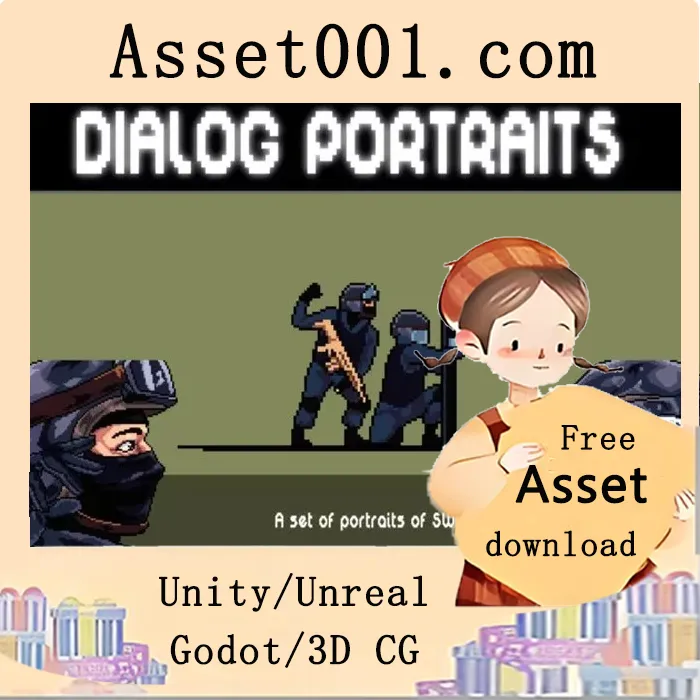 像素风格SWAT角色对话肖像包：为战术射击与叙事游戏注入真实情感|SWAT Dialog Portraits for Pixel Games