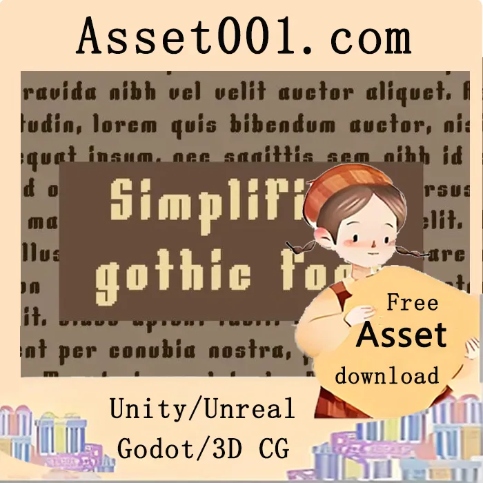 简化中世纪哥特像素字体包：为奇幻世界与复古RPG游戏打造沉浸式视觉体验|Simplified Medieval Gothic Pixel Font For Video Games