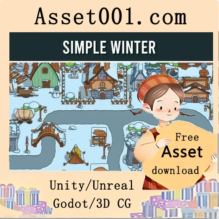 冬季俯视地图集合：打造温馨冒险雪镇的完美资源|Settlement in Winter Top-Down Tileset