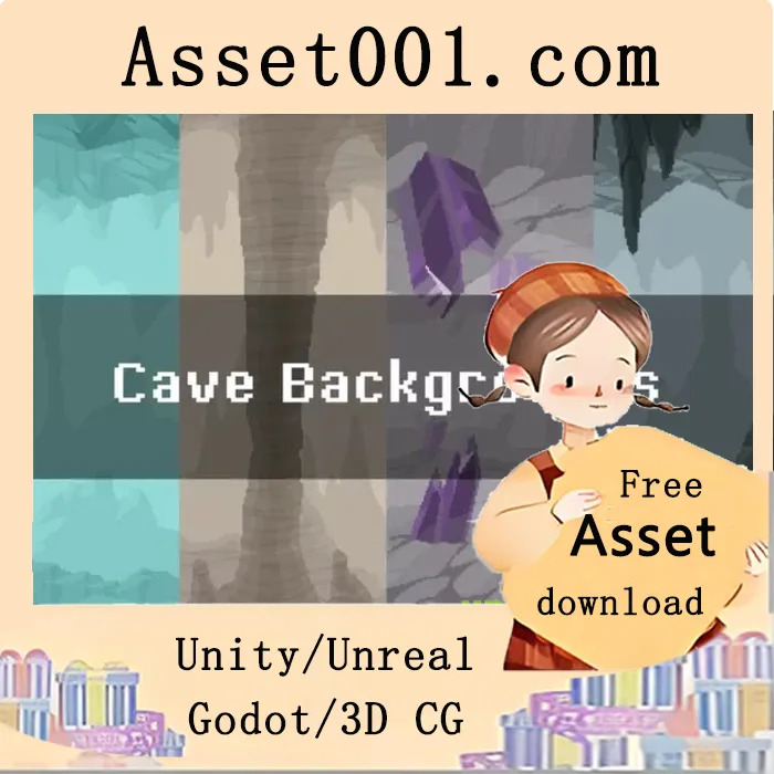 像素洞穴游戏层景背景包：四大主题地下场景素材|Pixel Cave Game Parallax Backgrounds
