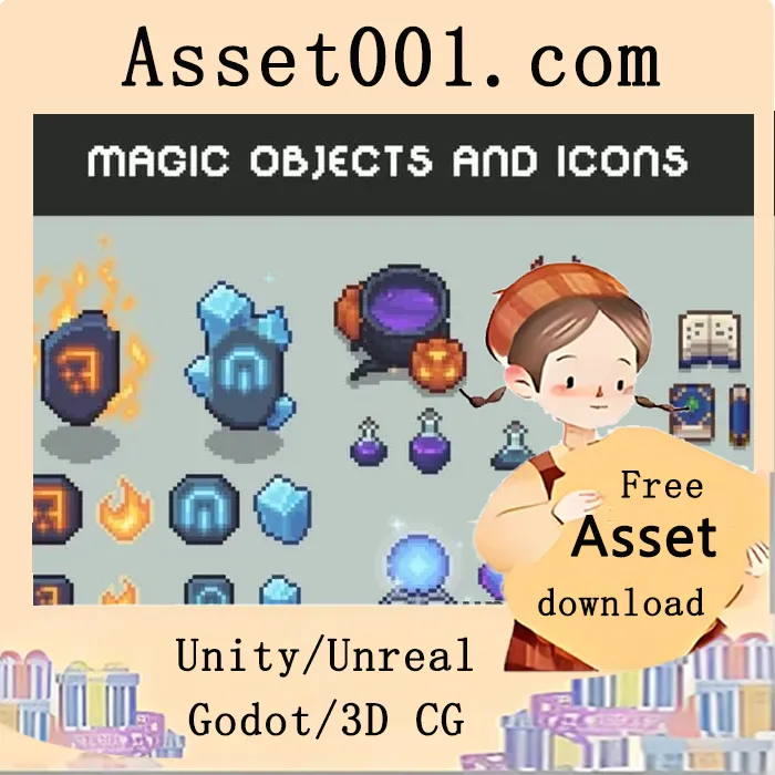 像素艺术魔法物品与图标集合|Magic Objects and Icons Pixel Art Pack